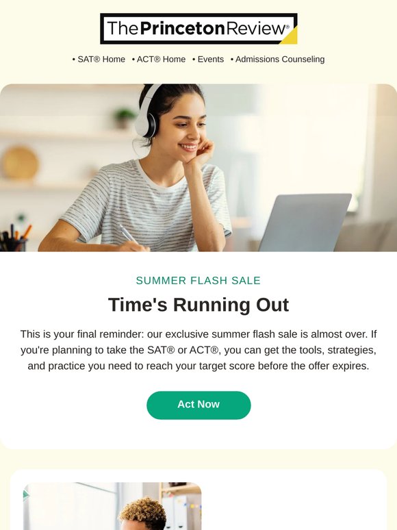 ⏰ Flash Sale Ending Soon: Save on SAT® & ACT® Prep