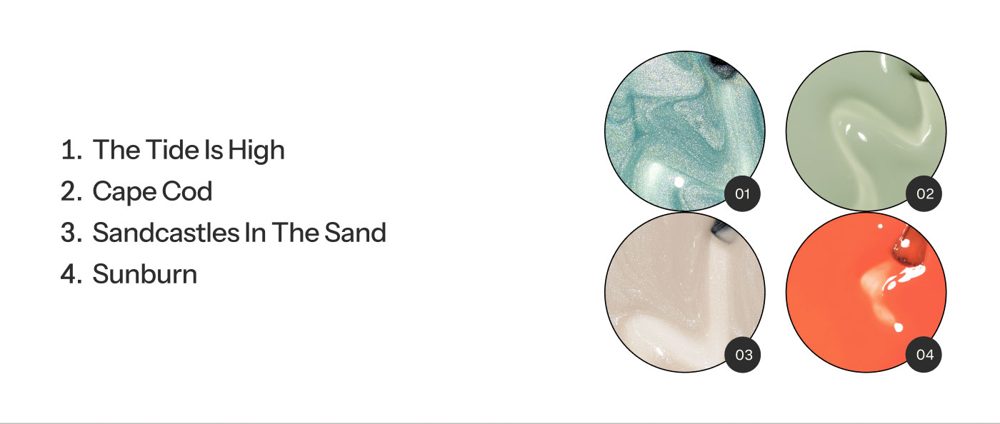 1. The Tide Is High 2. Cape Cod 3. Sandcastles In The Sand 4. Sunburn