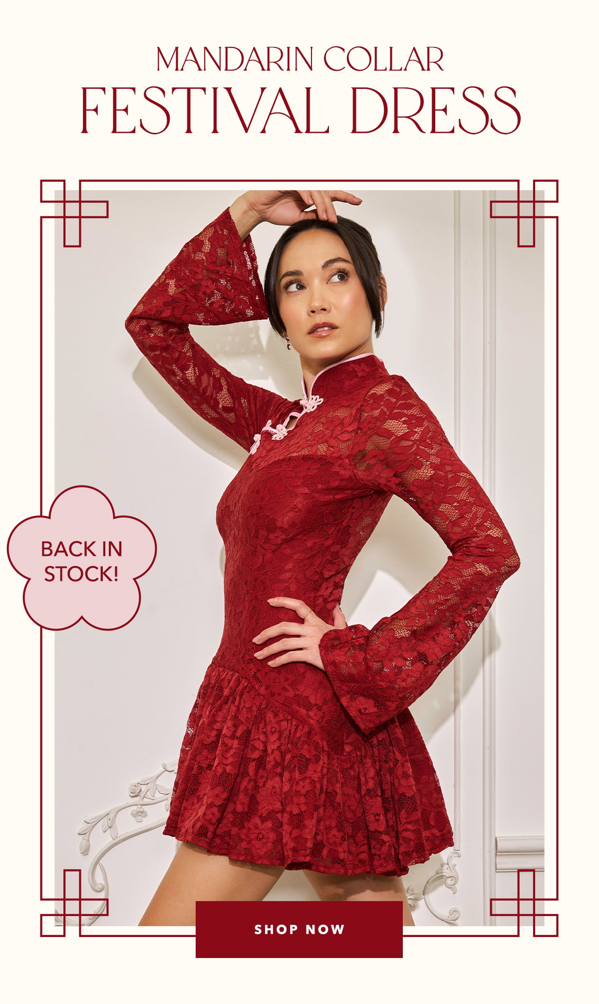 Shop Mandarin Collar Festival Dress