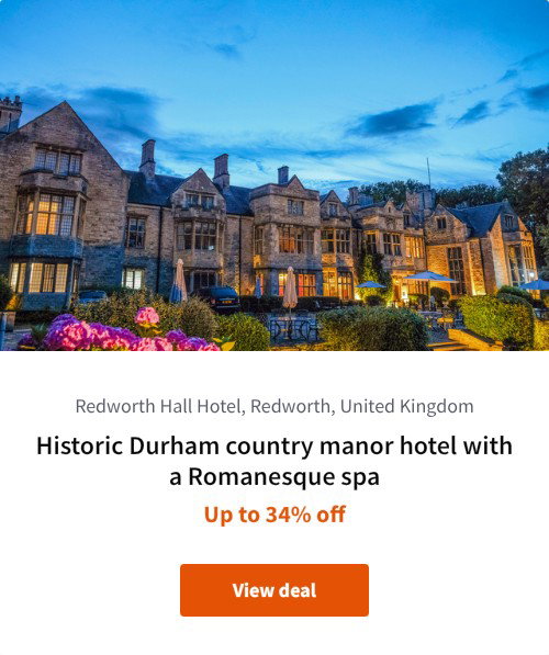 Historic Durham country manor hotel with a Romanesque spa