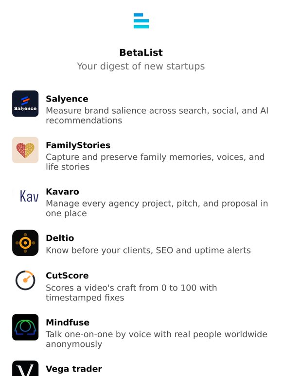 Salyence, FamilyStories, Kavaro, Deltio, CutScore, and more