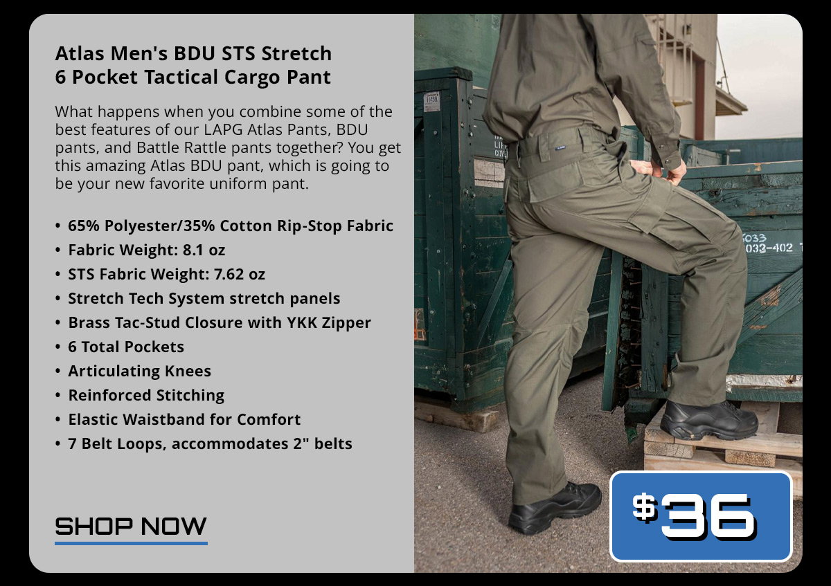 LA Police Gear Atlas Men's BDU STS Stretch 6 Pocket Tactical Cargo Pant