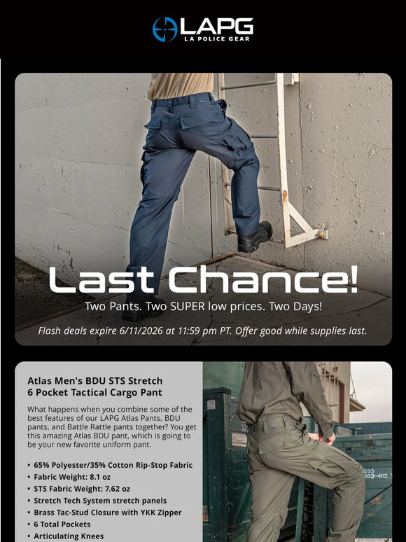 Last chance on 2 pants/2 deals!