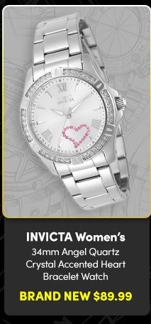 INV-49842  INVICTA | Women's 34mm Angel Quartz Crystal Accented Heart Bracelet Watch  Brand New $89.99