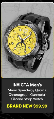 INV-48908  INVICTA | Men's 51mm Speedway Quartz Chronograph Gunmetal Silicone Strap Watch  Brand New $99.99