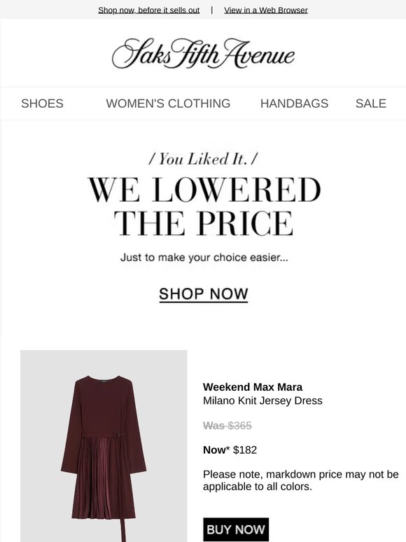Price Drop Alert! Buy your Weekend Max Mara dress & more now...