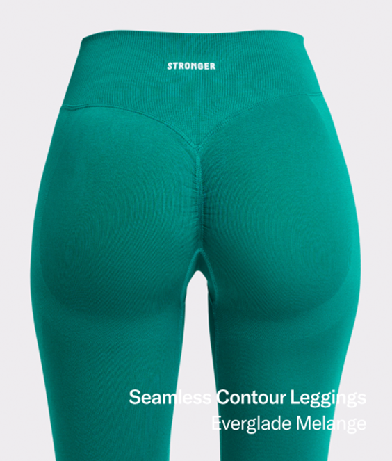 Seamless Contour Leggings Green Melange