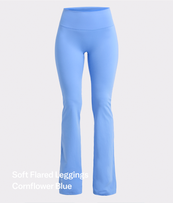 Soft Flared Leggings Blue