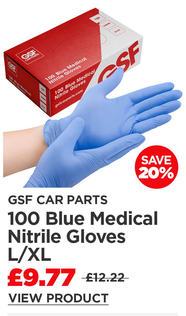 GSF Car Parts 100 Blue Medical Nitrile Gloves