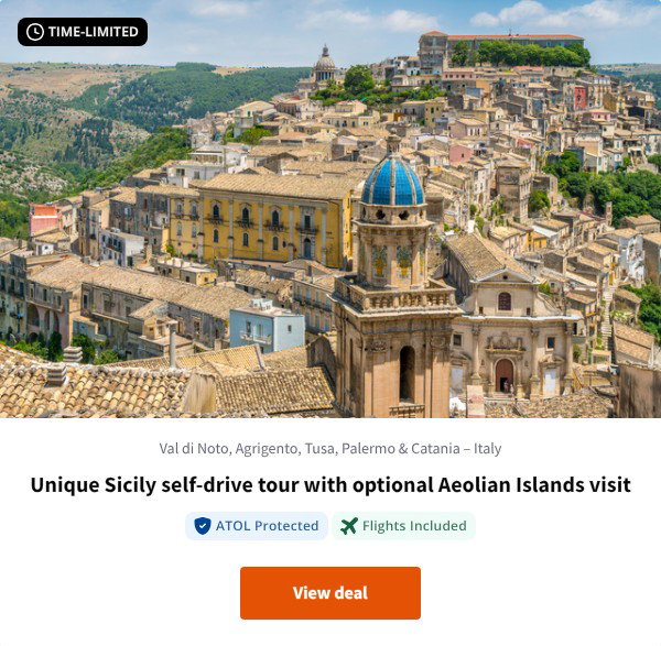 Unique Sicily self-drive tour with optional Aeolian Islands visit