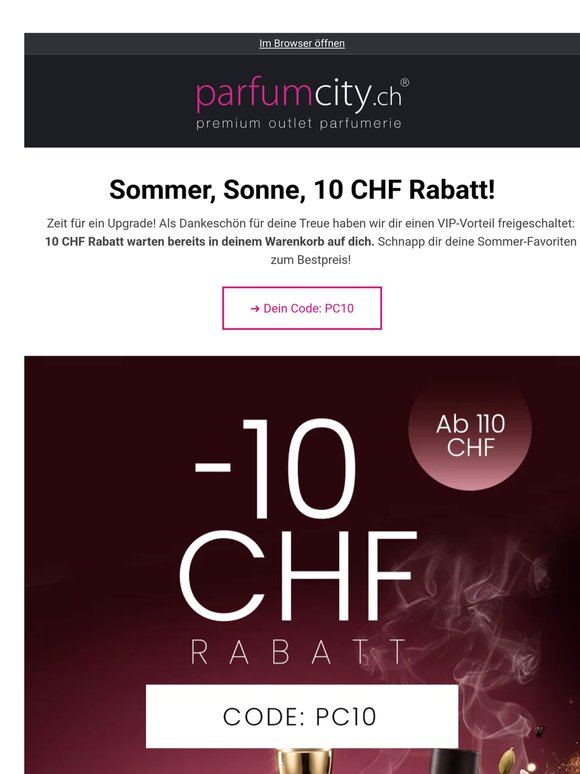 🏝️ Sommer, Sonne, 10 CHF Rabatt!