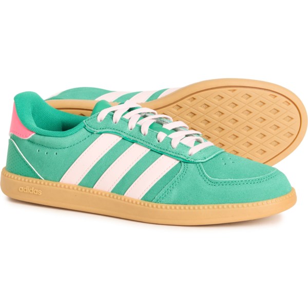 adidas Girls Breaknet Sleek Sneakers | Green/Pink | Size 4C | Suede