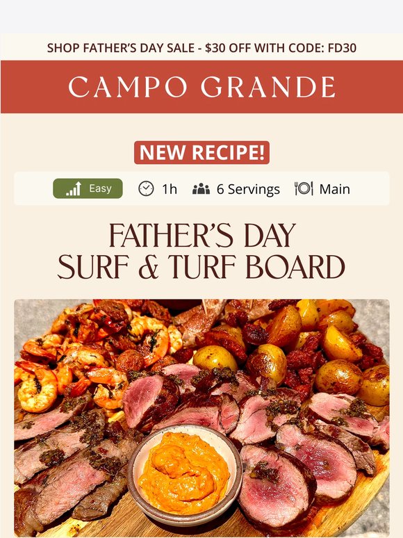 New Recipe: Surf & Turf Board for Father's Day