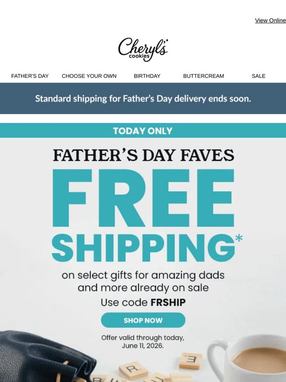 Final hours for free shipping on gifts for Dad!