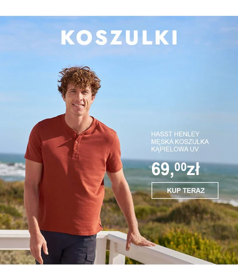 Hasst Henley męska koszulka kąpielowa UV