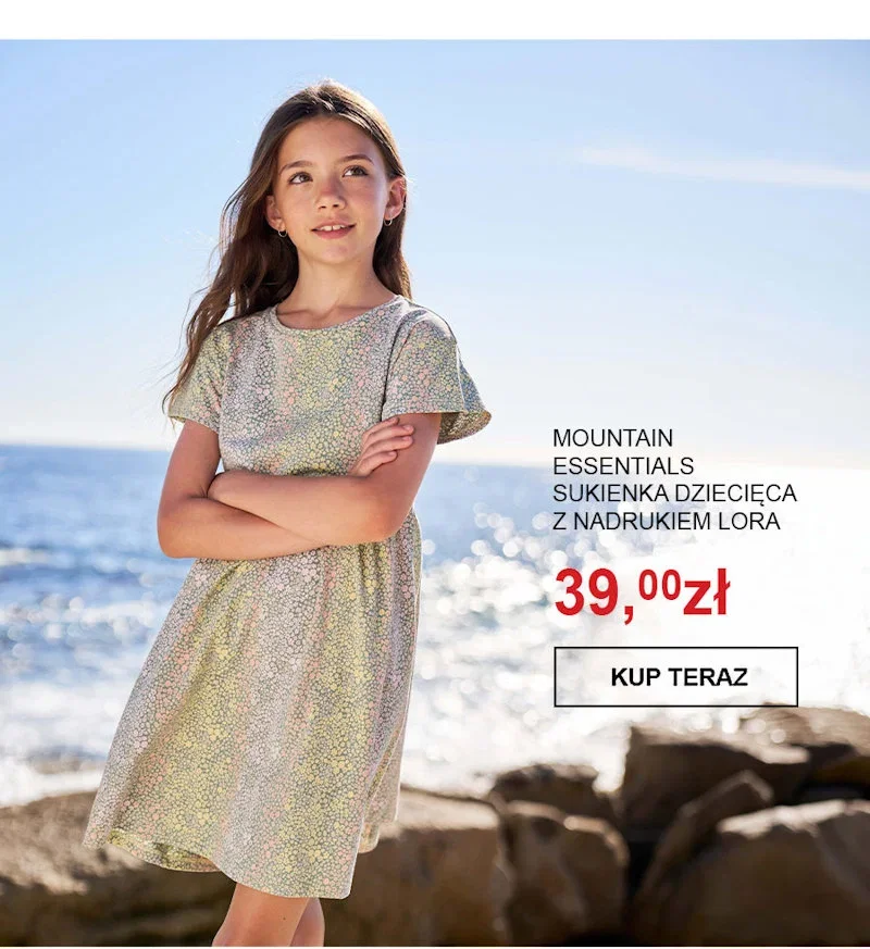 Mountain Essentials sukienka dziecięca z nadrukiem Lora