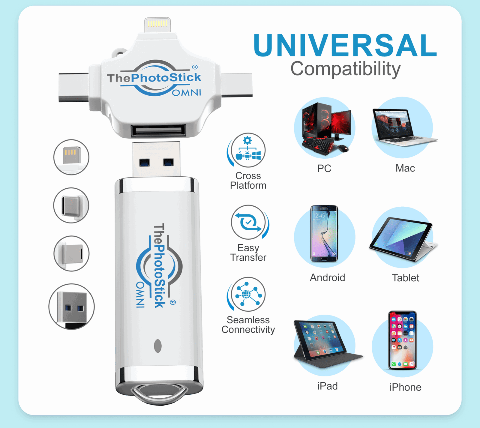 ThePhotoStick Omni	File Storage/Transfer Solution/Save thousands of photos & videos with one click