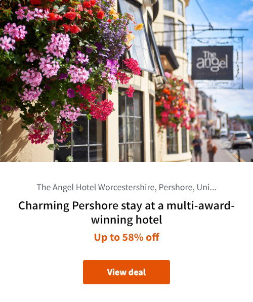 Charming Pershore stay at a multi-award-winning hotel
