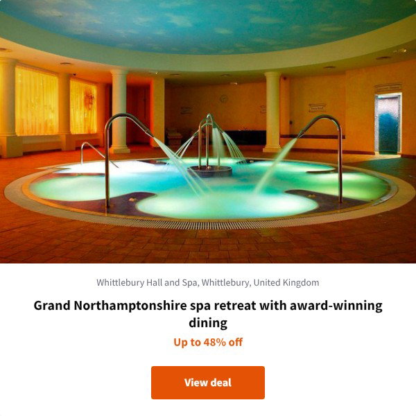 Grand Northamptonshire spa retreat with award-winning dining