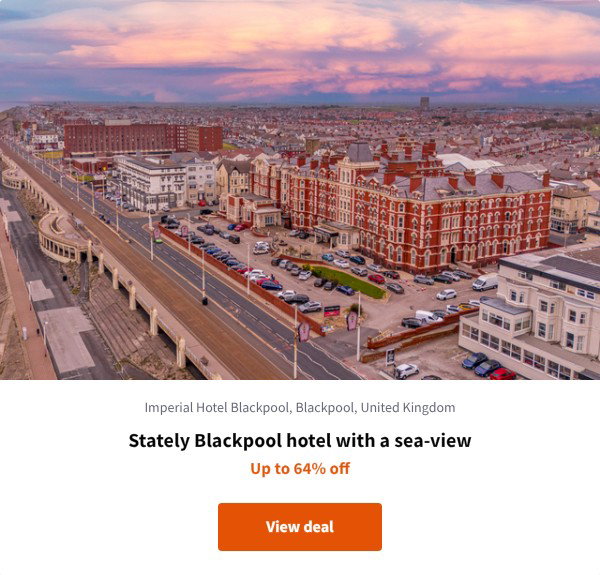 Stately Blackpool hotel with a sea-view
