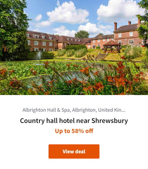 Country hall hotel near Shrewsbury