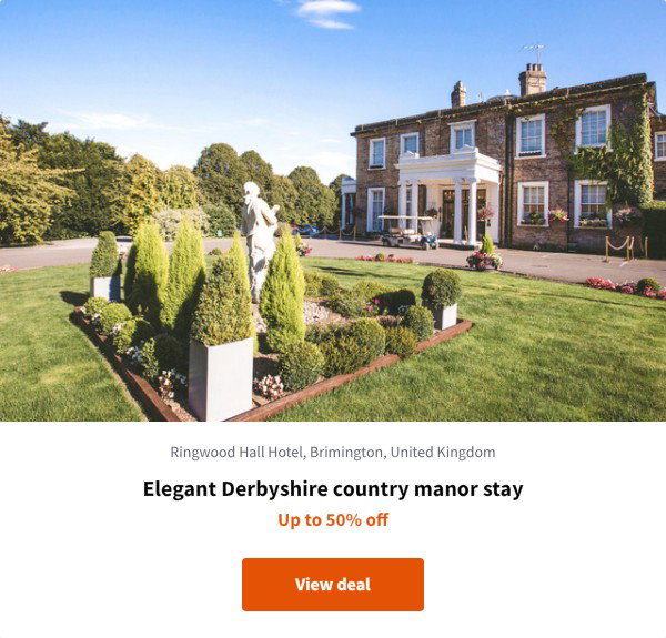 Elegant Derbyshire country manor stay