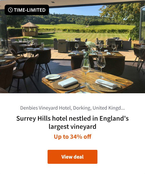 Surrey Hills hotel nestled in England's largest vineyard
