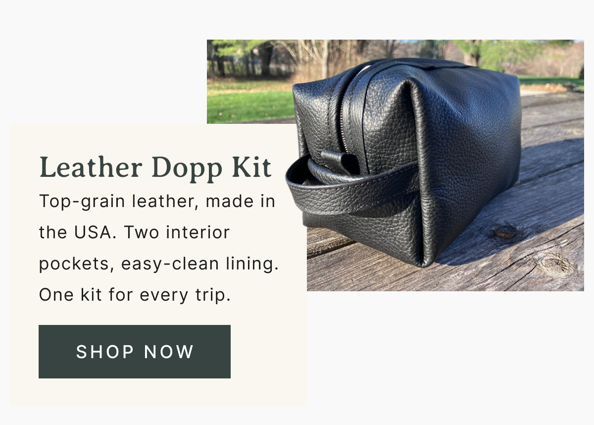 Shop Now - Leather Dopp Kit