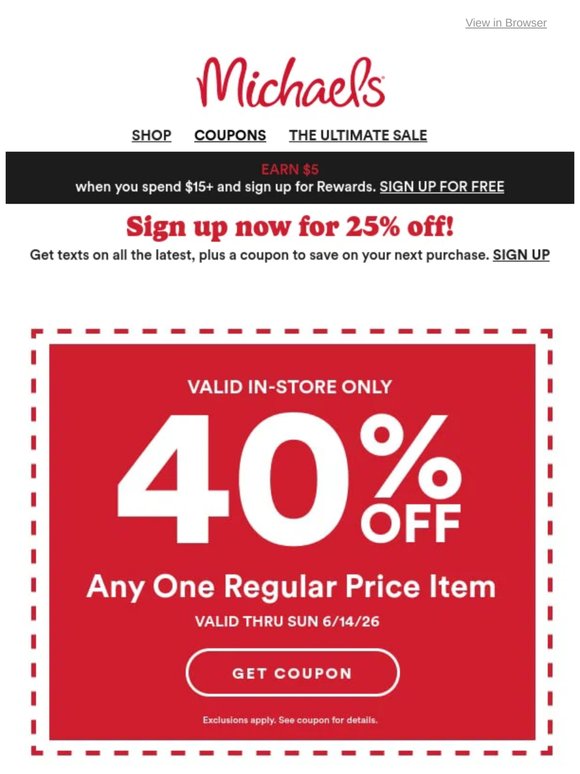 Try this summer hobby AND get 40% off in store! Happy shopping →