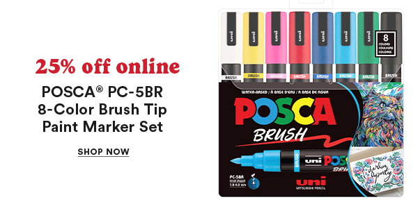 25% off online POSCA® PC-5BR 8-Color Brush Tip Paint Marker Set Shop Now