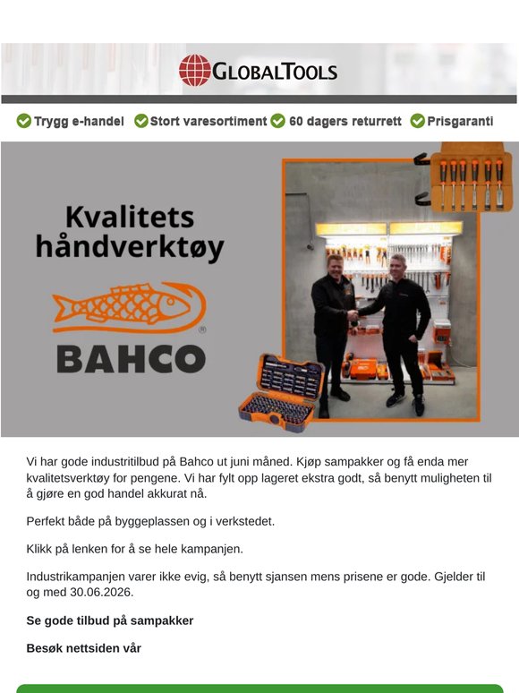 Det beste fra Bahco – Tilbud på verktøypakker