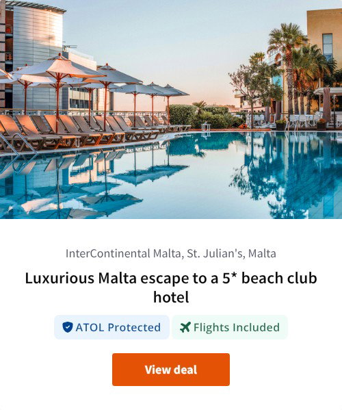 Luxurious Malta escape to a 5* beach club hotel