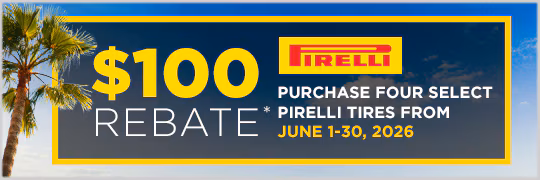 Buy 4 Select Pirelli Tires, Get a $100 Pirelli Prepaid Mastercard by Mail