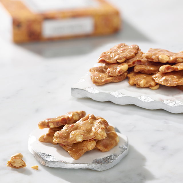 Peanut Brittle arranged on serving plates