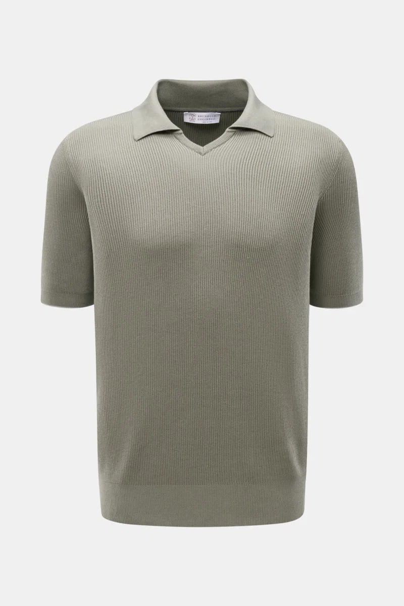 Kurzarm-Strickpolo salbei