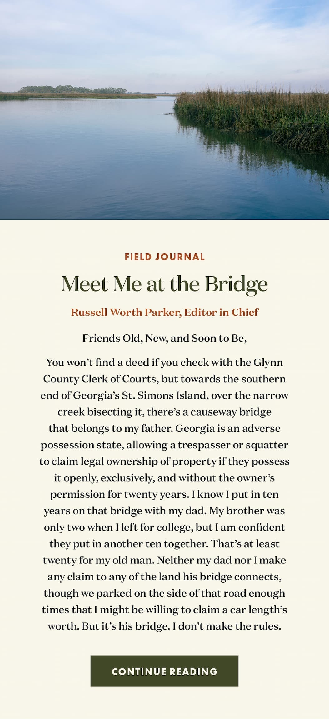 Field Journal: Meet me at the Bridge