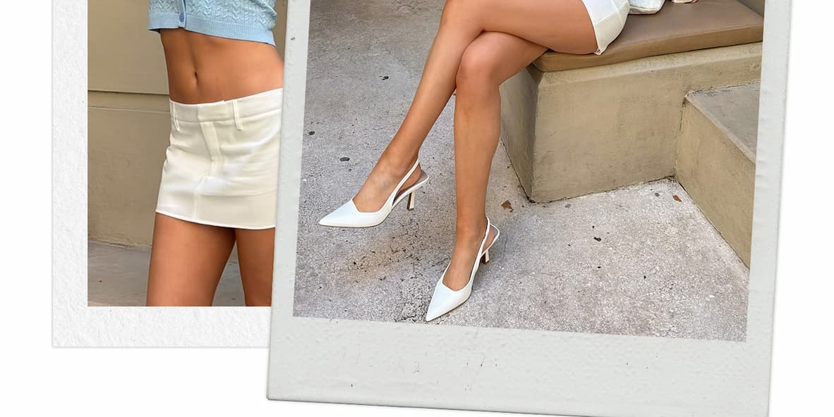For Every Moment Belted Skort White