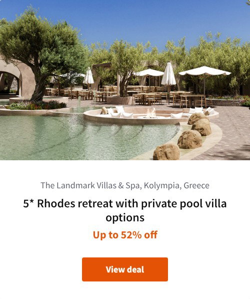 5* Rhodes retreat with private pool villa options