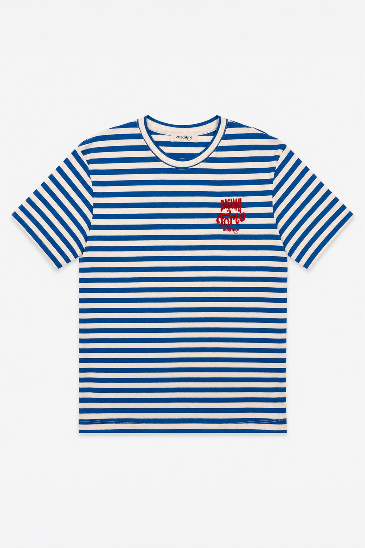 T-shirt a righe in jersey con ricamo