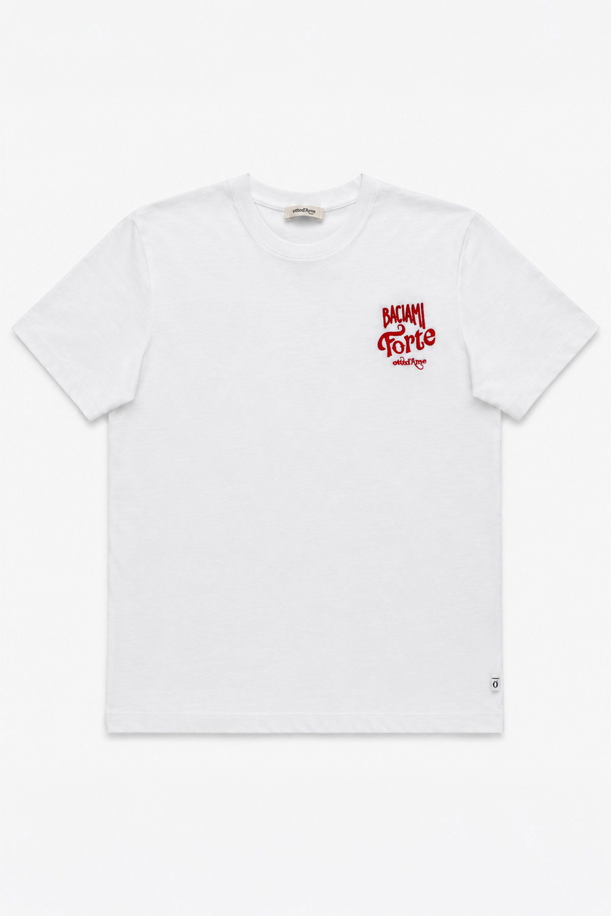 T-shirt bianca in jersey con ricamo
