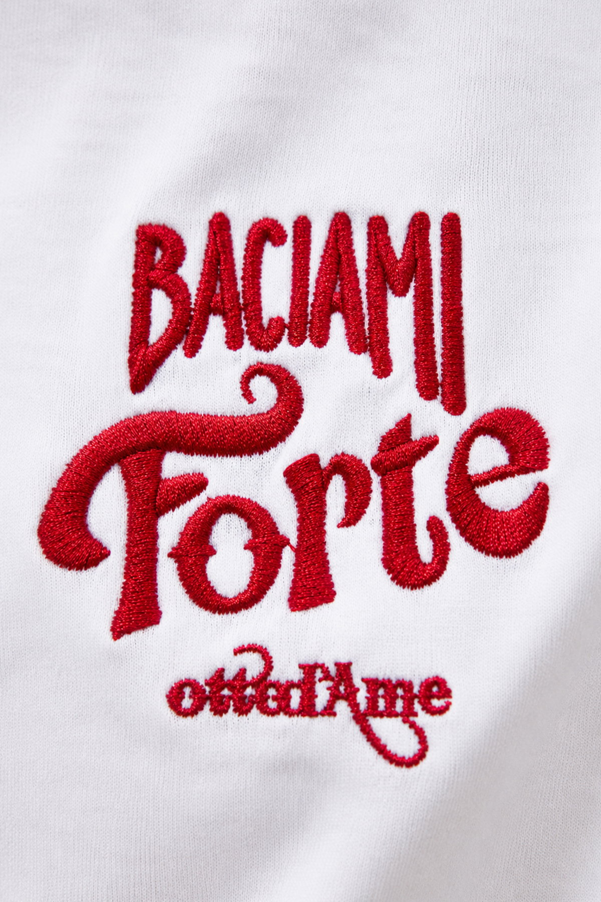 T-shirt bianca in jersey con ricamo