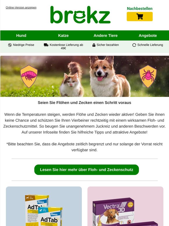 Schützen Sie Ihren Hund und Ihre Katze vor Flöhen und Zecken