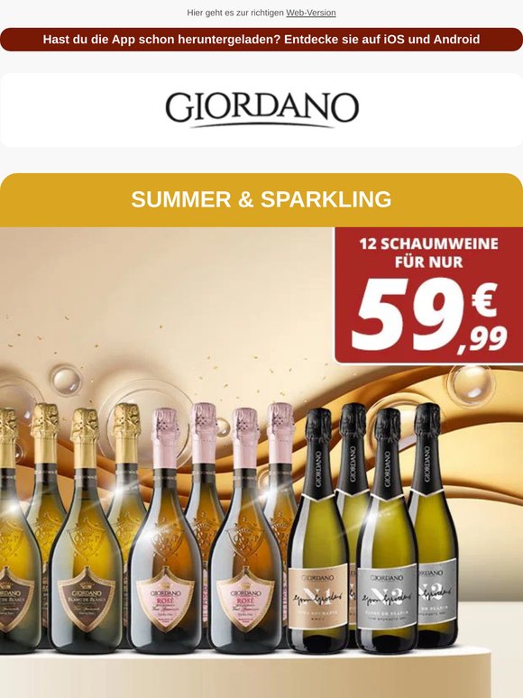 12 Schaumweine für nur 59,99 € 🍾