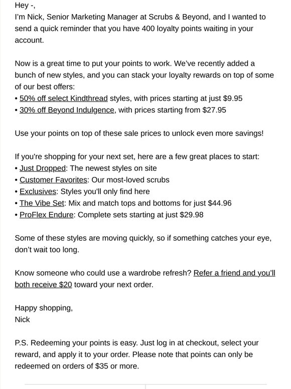 Don't Let Your 400 Loyalty Points Go Unused❗