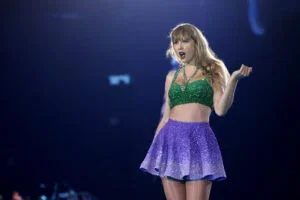 Taylor Swift performs onstage during "Taylor Swift | The Eras Tour" at Johan Cruijff Arena on July 05, 2024 in Amsterdam, Netherlands.