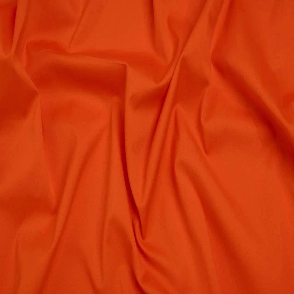 Image of Stretch Cotton and Nylon Poplin - Orange - Designer Deadstock