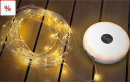 2-in-1 Campingleuchte und Lichterkette