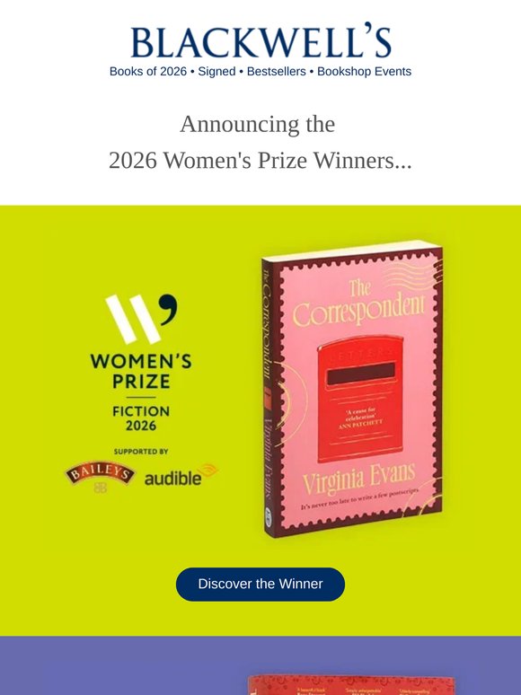 Announcing the winners of the Women's Prize 2026.