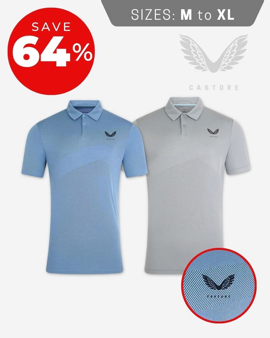 Castore Mens Pinnacle Engineered Knit Lightweight Wicking Golf Polo Shirt