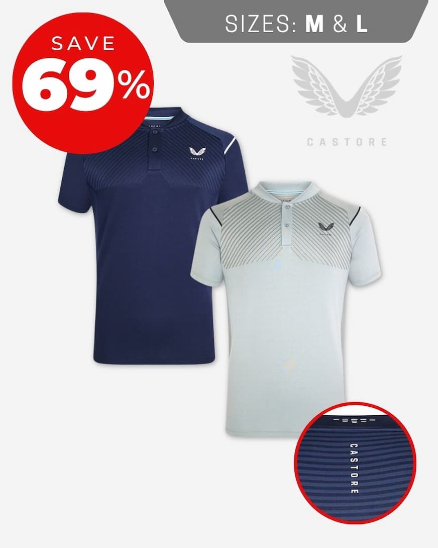Castore Mens Pinnacle LVS Engineered Knit Anti Odor Golf Polo Shirt